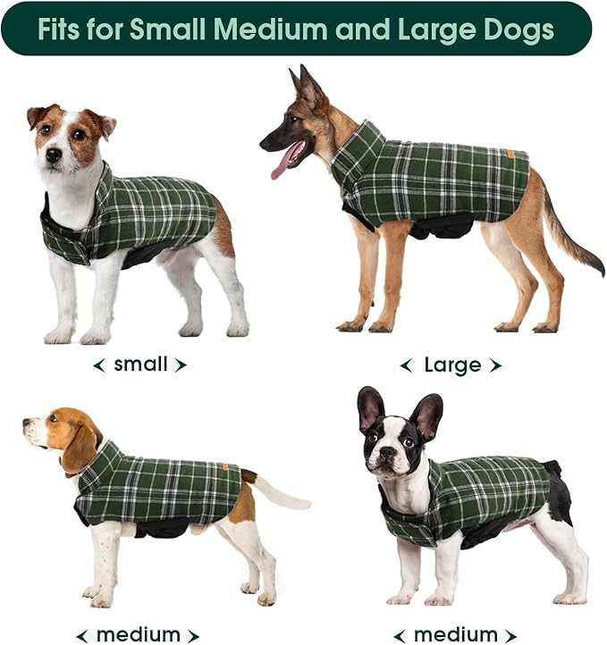 Kuoser Warm Dog Coat, Waterproof Dog Coats for X-Small Dogs, Adjustable Durable Doggie Winter Jacket Reversible Cozy Puppy Cold Weather Apparel from Small to Large Breed, Blue XS