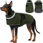Dog Winter Coat Warm Padded Puppy Jacket Windproof Water Resistant Clothes for Small Medium Large Pets Christmas Sweater Outfit Vest(Green, 2XL)