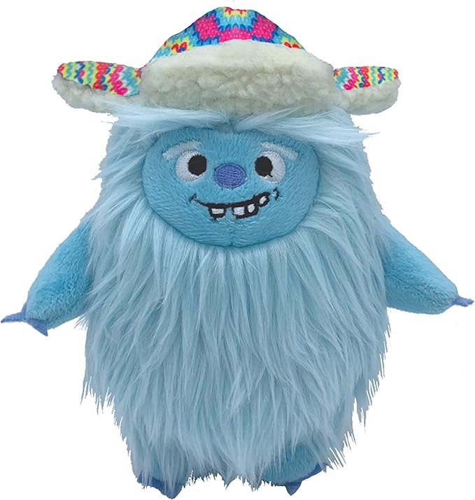 Huxley & Kent Funny Dog Toy w/Squeaker – Holiday Power Plush Squeaky Dog Toys for Small, Medium & Large Dogs – Soft Stuffed Animal for Indoor Play & Fetch - Everest Shaggy Yeti, Small