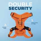 Voyager Escape-Proof Step-in Lock Cat Harness & 5ft Neoprene-Handle Leash Set All-Weather Mesh with Reflective Stitching for Small to Large Cats by Best Pet Supplies, Orange, XS