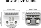 30 Cut Length 1/50"(0.5mm) Detachable Pet Dog Clipper Blades UltraEdge Series Clipper Blades for Dog Grooming Compatible with Most Andis,Oster A5 Wahl KM Series Clippers