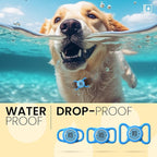 Waterproof AirTag Dog Collar Holder for Apple Tracker QR Code Case Blue