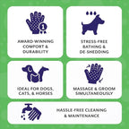H HANDSON Pet Grooming Gloves - Patented #1 Ranked, Award Winning Shedding, Bathing, & Hair Remover Gloves - Gentle Brush for Cats, Dogs, and Horses (Purple, Small)