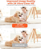 owltron Indoor Security Camera 2K, 2.4GHz WiFi Cameras for Home Security Baby Monitor Camera with Motion/Cry Detection, Pet & Dog Cam with Phone App, Night Vision, 2-Way Audio, Works with Alexa