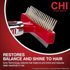 CHI for Dogs Double-Sided Shedding Rake and Blade - Best Grooming Tool for All Hair Types - Safe Dematting and Deshedding Brush for Dogs - Pet Hair Removal Essential