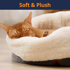 Heated Cat Bed with Auto Shut Off Timer, 17.7" x 13.7" Adjustable Temperature Indoor Pet Heating Cushion Bed for Kittens, Cats, Puppies and Small Dogs, Gray