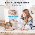 owltron Indoor Security Camera 5MP, 360 Cameras for Home Security with Motion Detection, 2.4G/5GHz WiFi Pet Cam with Night Vision & 2-Way Audio, Compatible with NVR/Alexa