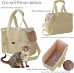 Small Puppy Carriers Bag Cat Purse,Recommand for Lazy/Gentle Adult Pets,Fashion Woman Dogs Totes Lightweight Pups Kitties Bunny Go to Vet Picnic Outdoor (Light Yellow)