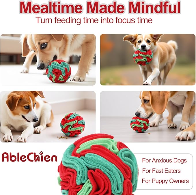 Snuffle Ball for Dogs - Interactive Dog Toys to Keep Them Busy, Dog Puzzle Toy with Soft Fabric for Small, Medium, Large Dogs Daily Companionship, Training Reward Gift