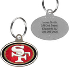 NFL San Francisco 49ERS Engraving Pet ID in 32 Team Logo Shapes - Personalized Dog & Cat Tags with 3 Lines of Customizable Text for Tracking & Safety. Stainless Steel ID Tags