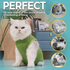 Avont Cat Recovery Suit - Kitten Onesie for Cats After Surgery, Cone of Shame Alternative Surgical Spay Suit for Female Cat, Post-Surgery or Skin Diseases Protection -Green(S)