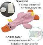 No Stuffing Dog Toys 3 Pack, Squeaky Dog Toys for Large Dogs, Plush Toys for Aggressive Chewers Small Medium Large Breeds, Puppy Chew Toys for Teething (Pineapple Plaid)