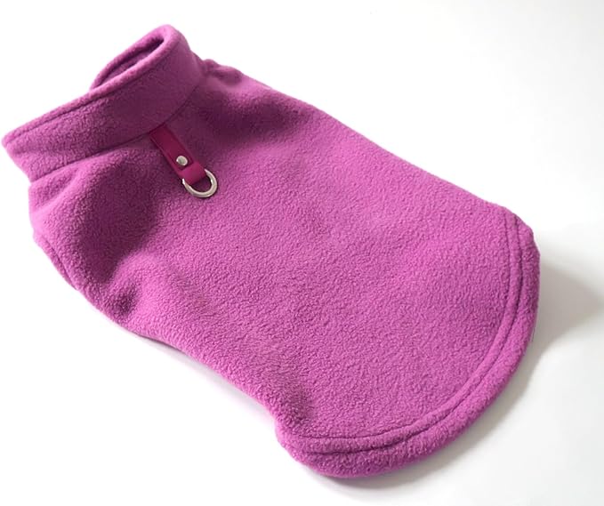 JACKO & CO - Fleece Vest Sweater with Leash Ring - Soft Lightweight Breathable for Puppies Small Medium Dogs, Kitten, Cats, Chihuahua - Warm for Fall/Autumn/Winter (Purple, X-Small 2-4lbs)