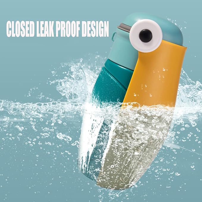 Dog Water Bottle, Leak Proof Portable Puppy Water Dispenser, Travel Puppy Water Bowl, Foldable Dog Water Bottle for Pets Outdoor Walking, Hiking, Travel, Food Grade Plastic (Khaki, 16.23 fl. oz)