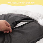 Bedfolks Calming Donut Extra Large Dog Bed, 45 Inches Round, Anti-Anxiety Plush, Washable with Non-Slip Bottom (Light Grey)