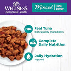 Wellness Complete Health Minced Adult Wet Cat Food, Natural, Protein-Rich, Grain Free, 5.5 Ounce, 24 Pack, (Tuna Entrée)