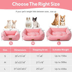 Rectangle Dog Bed for Large Medium Pets Indoor Outdoor with Removable Mat,Machine Washable Sleeping Sofa Non-Slip Bottom Breathable Soft Puppy Bed Durable Orthopedic Calming Pet Cuddler(Large, Pink)