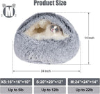 Cat Beds & Dog Bed with Cover Cave, Dog Beds for Small Dogs, Round Soft Plush Donut Calming Pet Bed for Indoor Cats or Small Dog, Washable Puppy Bed with Non-Slip Bottom-24inch