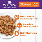 Wellness Complete Health Minced Adult Wet Cat Food, Natural, Protein-Rich, Grain Free, 3 Ounce , 24 Pack, (Chicken Entrée)