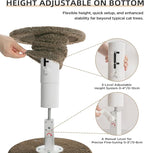 Made4Pets Floor to Ceiling Cat Tree 93-106'',Tall Cat Tower 5 Tiers, Adjustable Height, Stable Cat Tree Tower with Scratching Posts, Fluffy Condo, Hammock and Ball Toy for Indoor Cats/Kitten, Brown