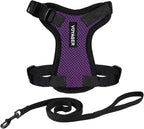 Voyager Escape-Proof Step-in Lock Cat Harness & 5ft Neoprene-Handle Leash Set All-Weather Mesh with Reflective Stitching for Small to Large Cats by Best Pet Supplies, Purple/Black Trim, XXS