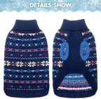 BINGPET Dog Sweater - Christmas Winter Warm Dog Clothes - Turtleneck Sweater for Small Medium Large Dogs - Classic Snowflake Doggy Knitwear Clothes