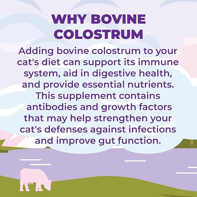 ZENAPET Cat Colostrum Plus Premium Powder Topper, Immune & Digestive Health Supplement, 240 Servings (8-Month Supply), Supports Skin & Coat, Made in USA