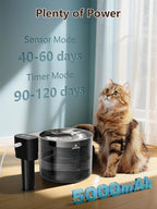 Wireless Cat Water Fountain Stainless Steel, AUPETM Cat Fountain 3.5L Battery Operated Pet Water Fountain for Cats Indoor, Motion Sensor Cat Drinking Fountain with 3 Sets Filter (5000mAh, WF080)