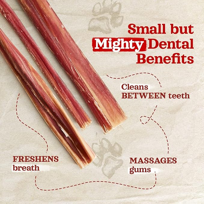 Natural Farm Pet Pizzle Bully Sticks (10 Inch, 12 Pack), Pixie Chew, Extra-Thin Pet Treats - Grain-Free, High Protein, Best Rawhide Alternative for Small, Puppies or Senior Dogs