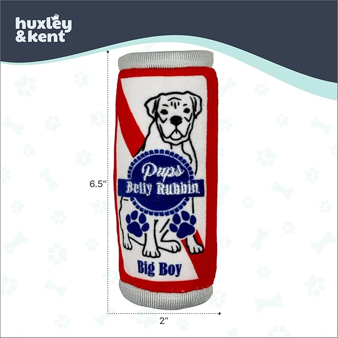 Huxley & Kent Funny Dog Toy w/Squeaker – Power Plush Squeaky Dog Toys for Small Dogs – Durable Small Stuffed Animal for Indoor Play & Fetch - Tiny Tuff Pups Belly Rubbin