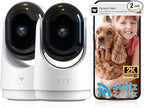 Security Camera Indoor Cam-2K 360° WiFi Cameras for Home Security,Pan & Tilt,Pet/Dog/Baby Camera with Phone app,2-Way Audio,Night Vision,24/7 Cloud & Micro SD Card Storage 2 Pack