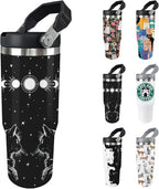 Cat Tumbler With Lid and Straw - 30oz Stainless Steel Cute Water Bottle Cup - Funny Gifts for Women