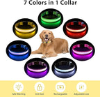 PcEoTllar Light up Dog Collar for Night Walking - LED Dog Collar Light Rechargeable Color Changing, Glow in The Dark Dog Collars Waterproof Glowing Dog Collars for Large Small Medium Dogs