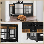 48 Inch Heavy Duty Dog Crate Furniture for Large Dogs, Decorative Pet House End Table, Extra Large Wooden Cage Kennel Furniture Indoor