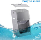 Automatic Dog Feeder Large Breed with Handle, Stainless Steel Indoor and Outdoor Pet Feeder for Large Dogs, Dog Food Dispenser Automatic for Dogs (25lbs)