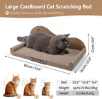 NATUYA Cat Scratcher Cardboard Lounge Bed, 24 Inch Large Cats Scratching Board Couch, Durable Cat Scartch Pad for Indoor Cats