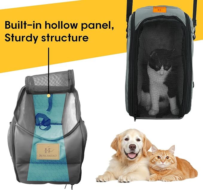 Multipurpose Console Dog Car Seat for Small Dogs & Cats， Portable Pet Carrier with Safety Tether & Storage Pockets (Black, Middle)