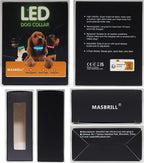 MASBRILL Light Up Dog Collars - LED Dog Collar Rechargeable Lighted Dog Collar Resistant-Water Night Walking Glow Dog Collars