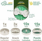 Suhaco 4 in 1 Puzzle Feeder Dog Bowls Slow Feeder Dog Bowls Large Slow Feeding Bowl for Dogs, Dog Puzzle Game Slow Feeder for Dry and Wet Food Dog Food Bowl for Large Dogs, 9.8IN (Green)