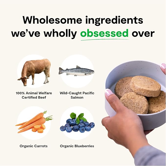 Open Farm, Freeze Dried Raw Dog Food, Patties with 95% Meat, Organs & Bone, Complete Meal or Freeze Dried Dog Food Mixer, Surf & Turf Recipe, 10.5oz Bag