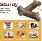 Dog Toys Chewers,Dog Chew Toy for Aggressive Chewers Sausages,Squeaky Dog Toy Interactive (Brown Bone)