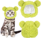 JOICEE Cute Cat Costume - Warm Bear Hat for Small Pets (Avocado Color)