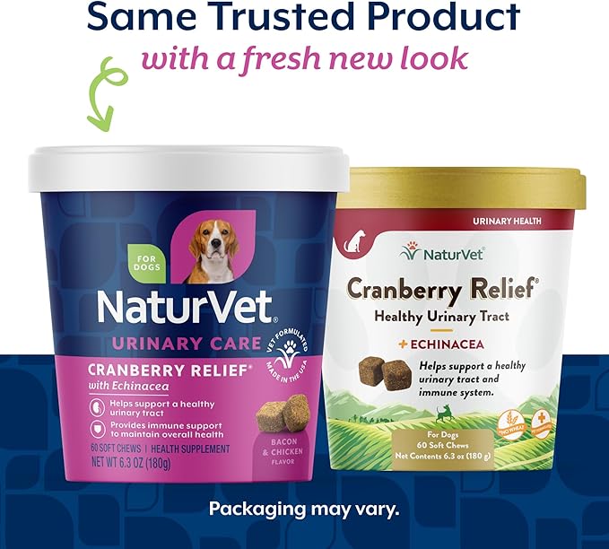 NaturVet – Cranberry Relief Plus Echinacea – Helps Support a Healthy Urinary Tract & Immune System – 60 Soft Chews