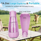 UPSKY Dog Water Bottle | Portable & Foldable Dog Water Bottle | 3-in-1 Portable Pet Water Dispenser with Food Container & Poop Scooper for Outdoor Walking, Hiking & Travel,14.2oz(Pink)