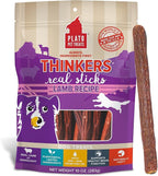 Plato Pet Treats Thinkers - Meat Sticks for Dogs - Limited Ingredient Treats with EPA and DHA to Support Skin, Coat, and Brain - Air-Dried - Lamb 10oz