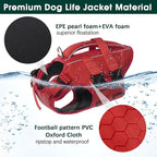 Kuoser Dog Life Jacket High Flotation, Reflective Dogs Life Vest for Swimming Boating, Adjustable Small Medium Large Dog lifejacket, Lightweight Dogs Life Preserver Rescue Handle Spring Summer Pool