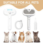 3-in-1 Cat Steam Brush – Pet Grooming & Shedding Comb with Gentle Steam Spray, One-Click Hair Release, Steam Pet Brush for Long & Short Hair Cats & Dogs (White)