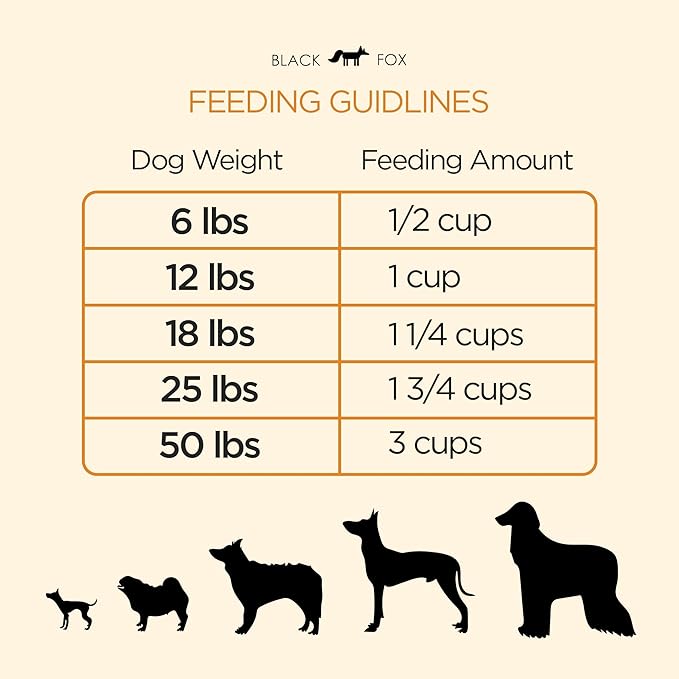 BLACK FOX Raw Freeze Dried Dog Food - Chicken & Salmon Entrée - Complete Meal - 1.1lb