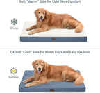 Medium Dog Bed for Medium/Small Dogs, Orthopedic Dog Beds with Removable Washable Waterproof Cover, Egg Crate Foam Pet Bed Mat, Blue White