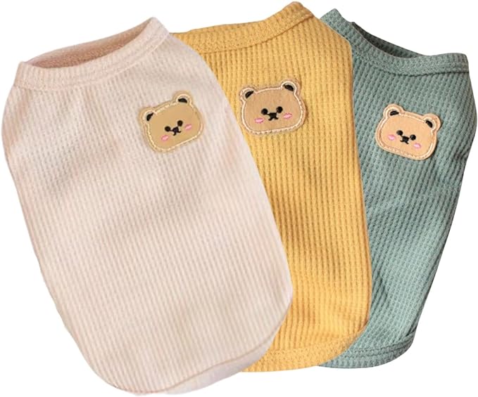 Cotton Dog Shirt Summer Lightweight Pet T-Shirts Soft Breathable Stretchy Cats Dogs Tee Shirt Sleeveless Vest Dog Apparel for Medium Small Dog Clothes